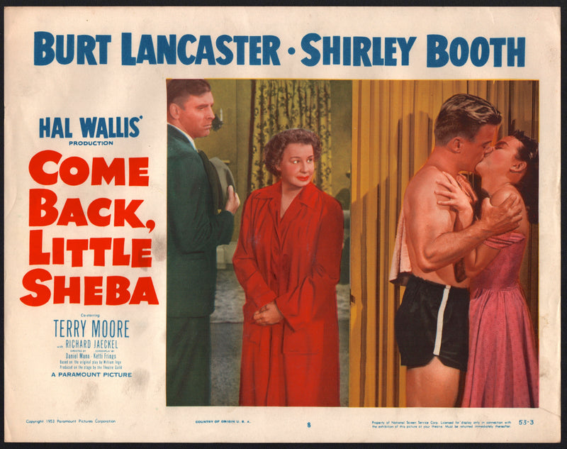 1953 Come Back, Little Sheba #8 Lobby Card 11x14 Burt Lancaster Shirley Booth Te - TvMovieCards.com