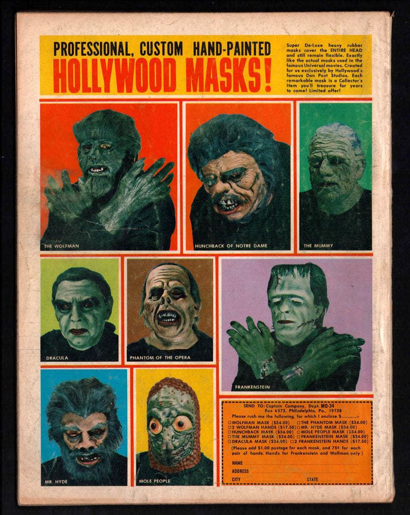 1965 Famous Monsters of Filmland Magazine #34 Mr. Hyde Cover Warren - TvMovieCards.com