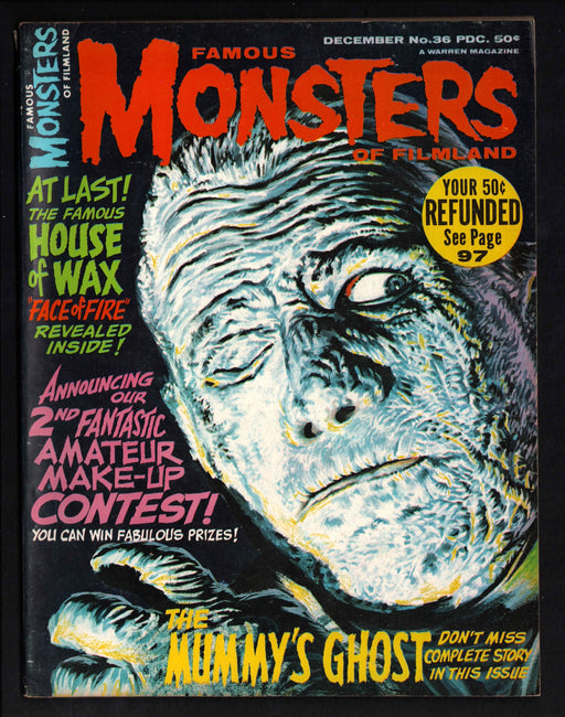 1965 Famous Monsters of Filmland Magazine #36 The Mummy's Ghost Warren - TvMovieCards.com