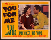 1952 You for Me #2 Lobby Card 11x14 Peter Lawford Jane Greer Gig Young - TvMovieCards.com