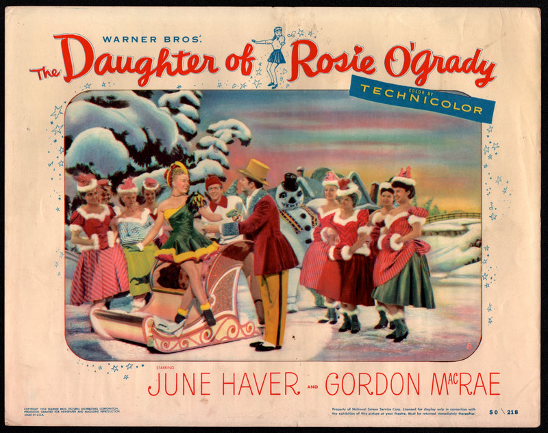 1950 The Daughter of Rosie O'Grady #8 Lobby Card 11x14 June Haver Gordon MacRae - TvMovieCards.com