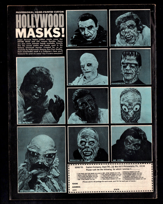 1966 Famous Monsters of Filmland Magazine #39 Frankenstein Conquers The World - TvMovieCards.com