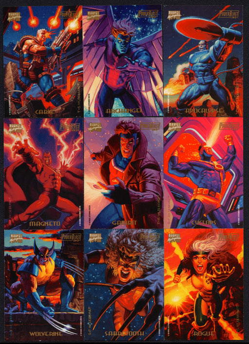 1994 Marvel Masterpieces III Foil Powerblast Chase Card Set 9/9 Cards Fleer Seri - TvMovieCards.com