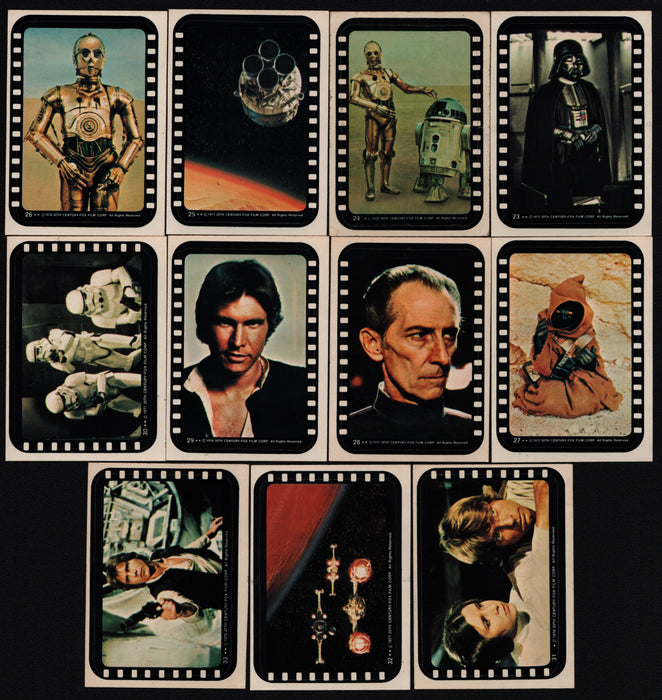 Star Wars Series 3 1977 Vintage Sticker Card Set Sticker Cards #23-#33 Topps - TvMovieCards.com