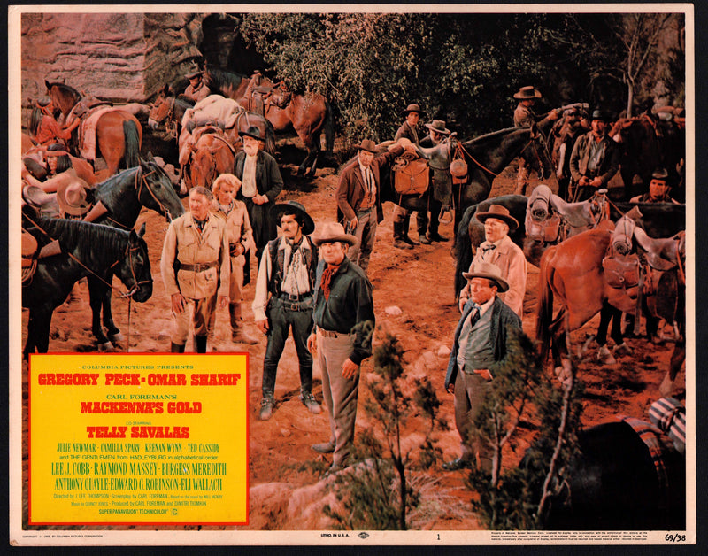1969 Mackenna's Gold Lobby Card 11x14 Gregory Peck Omar Sharif Telly Savalas - TvMovieCards.com