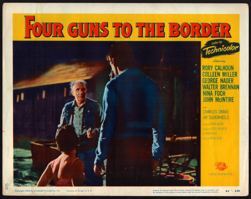 1954 Four Guns to the Border #8 Lobby Card 11x14 Rory Calhoun Colleen Miller - TvMovieCards.com