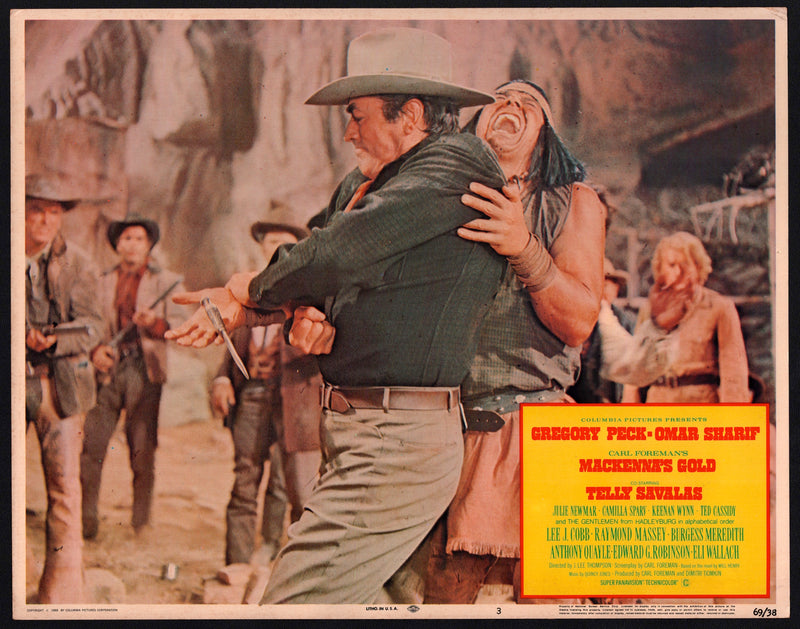 1969 Mackenna's Gold Lobby Card 11x14 Gregory Peck Omar Sharif Telly Savalas - TvMovieCards.com