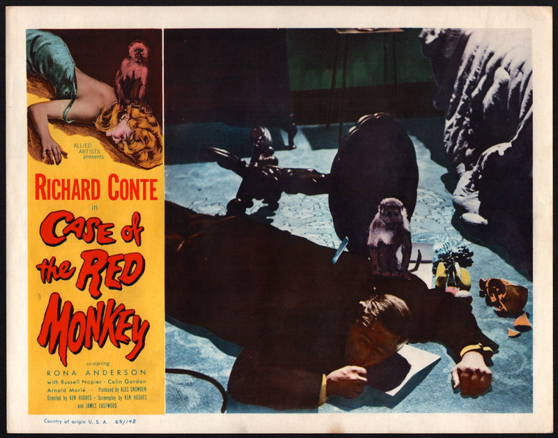 1955 The Case of the Red Monkey Lobby Card 11x14 Richard Conte Rona Anderson - TvMovieCards.com