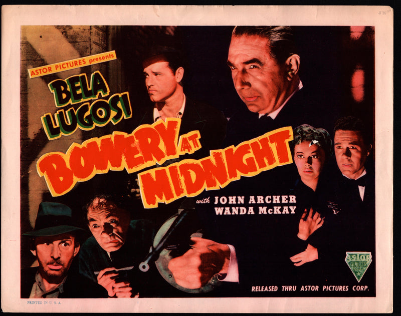 1949R Bowery at Midnight Title #1 Lobby Card 11 x 14 Bela Lugosi John Archer Wan - TvMovieCards.com