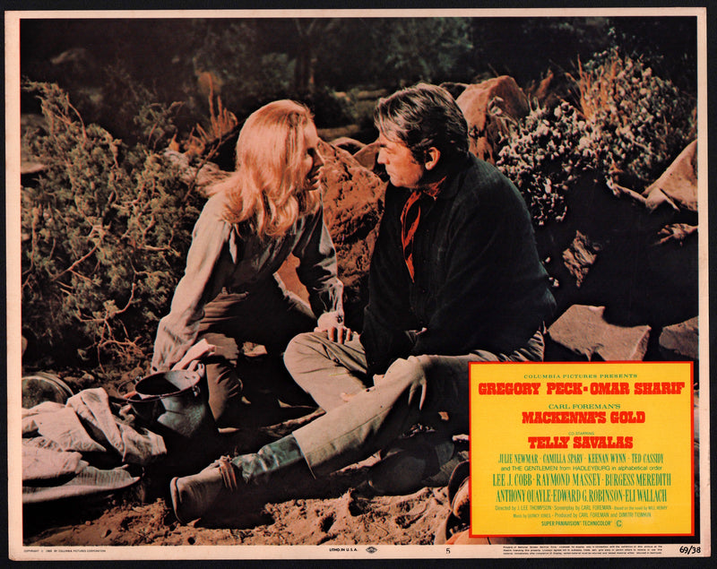 1969 Mackenna's Gold Lobby Card 11x14 Gregory Peck Omar Sharif Telly Savalas - TvMovieCards.com