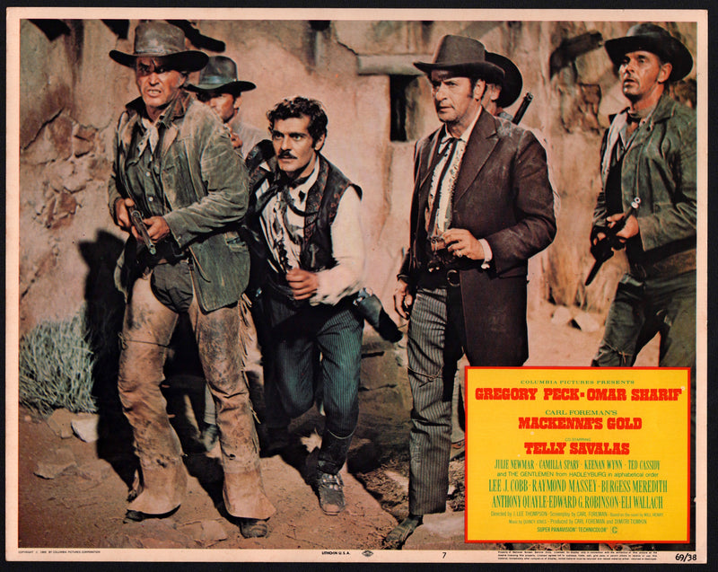 1969 Mackenna's Gold Lobby Card 11x14 Gregory Peck Omar Sharif Telly Savalas - TvMovieCards.com