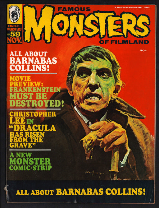 1969 Famous Monsters of Filmland Magazine #59 All About Barnabas Collins - TvMovieCards.com