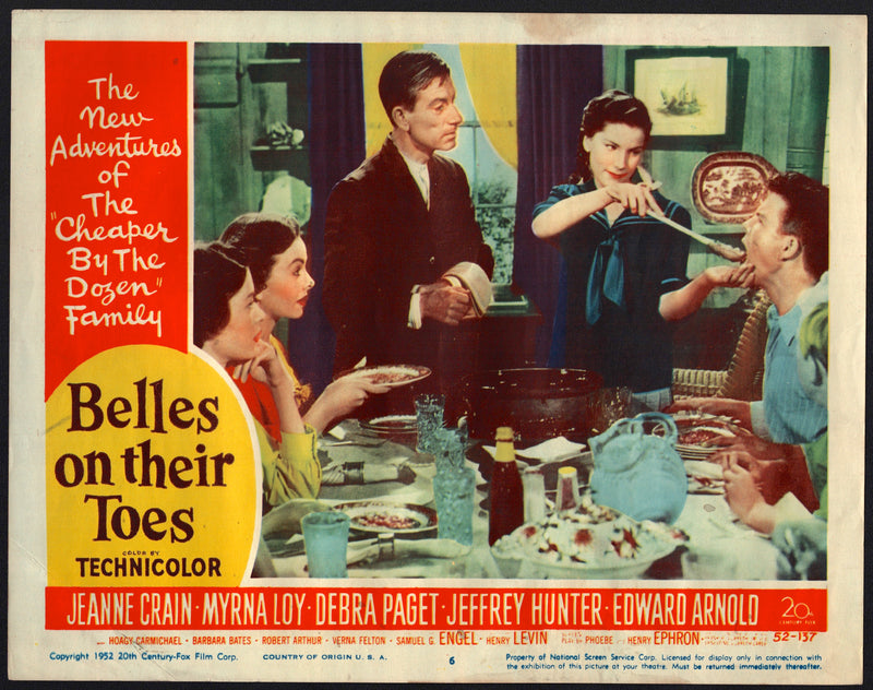 1952 Belles on Their Toes #2 Lobby Card 11x14 Jeanne Crain Myrna Loy Debra Paget - TvMovieCards.com