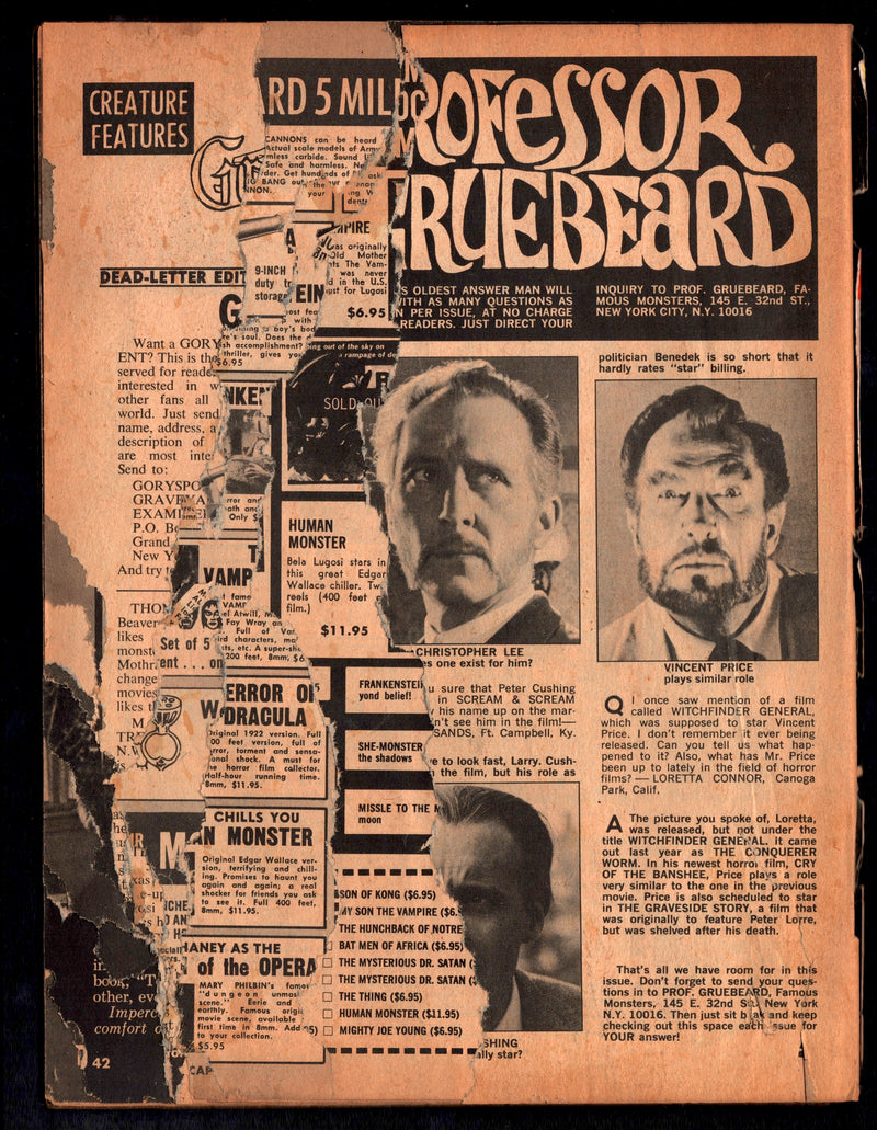 1971 Famous Monsters of Filmland Magazine #84 Dracula Christopher Lee - TvMovieCards.com