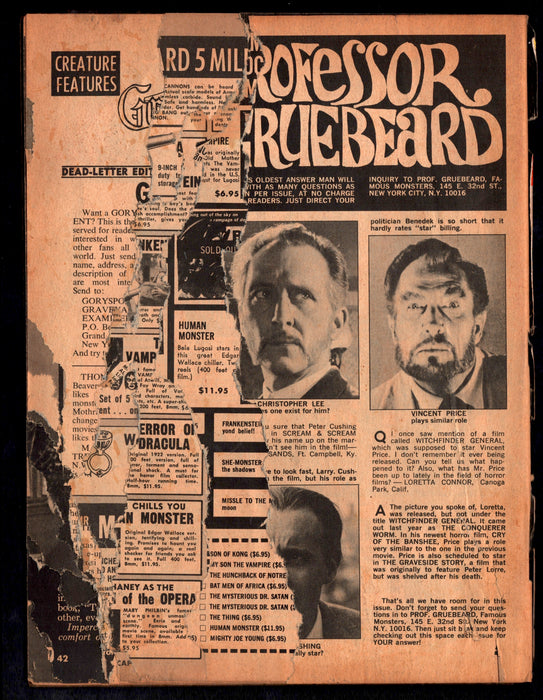 1971 Famous Monsters of Filmland Magazine #84 Dracula Christopher Lee - TvMovieCards.com