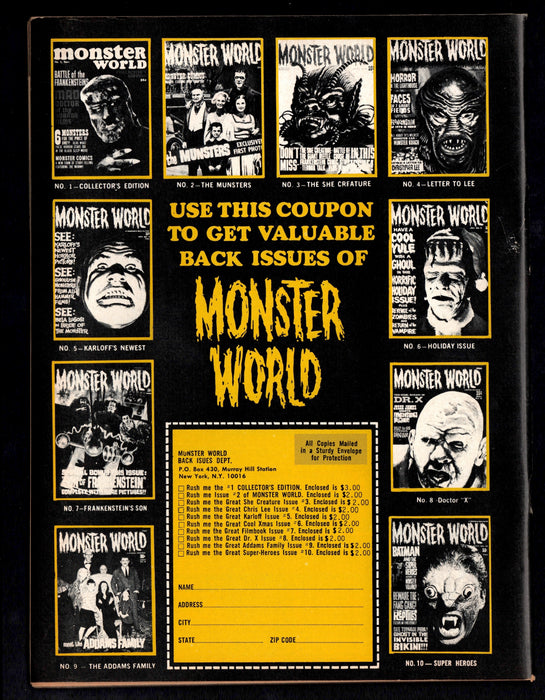 1972 Famous Monsters of Filmland Magazine #89 Dracula Vs Frankenstein - TvMovieCards.com