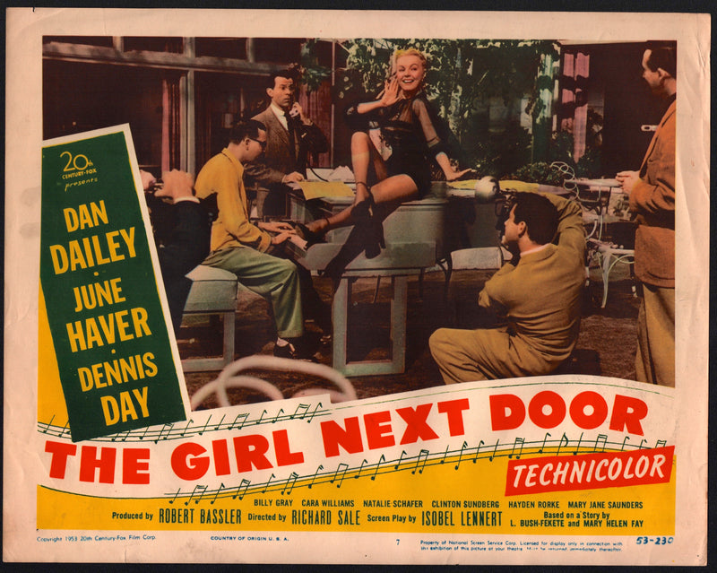 1953 The Girl Next Door #7 Lobby Card 11x14 Dan Dailey June Haver Dennis Day - TvMovieCards.com