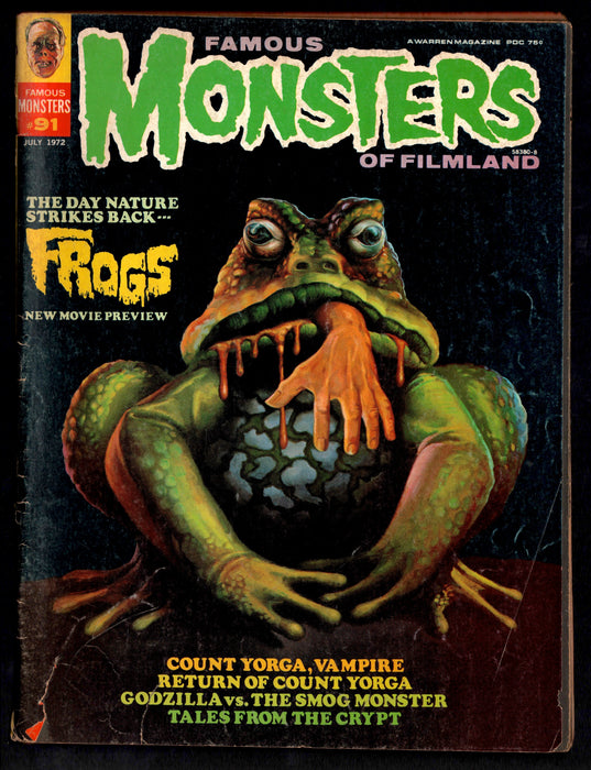 1972 Famous Monsters of Filmland Magazine #91 Frogs Godzilla vs Smog Monster - TvMovieCards.com