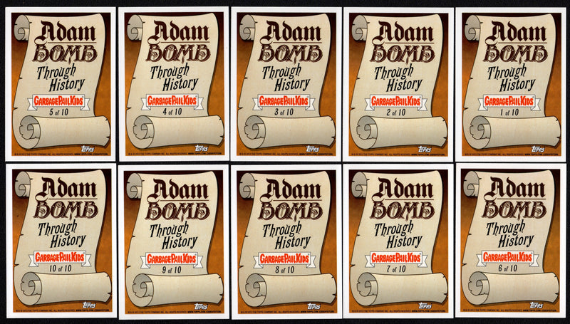 2011 Garbage Pail Kids GPK BNS Series 1 Adam Bomb Through History 10 Card Set - TvMovieCards.com