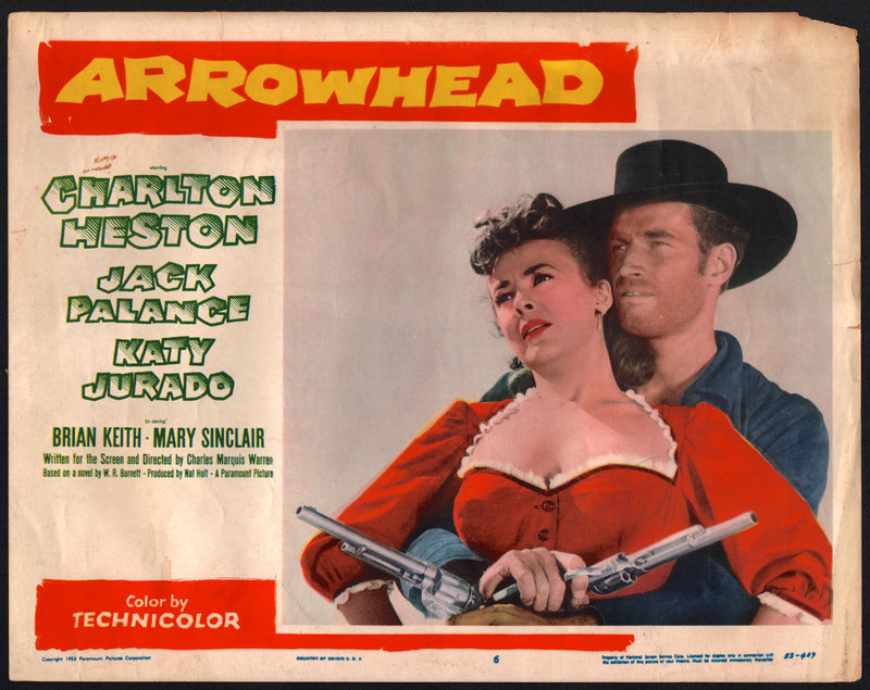 1953 Arrowhead #6 Lobby Card 11x14 Charlton Heston Jack Palance Katy Jurado - TvMovieCards.com