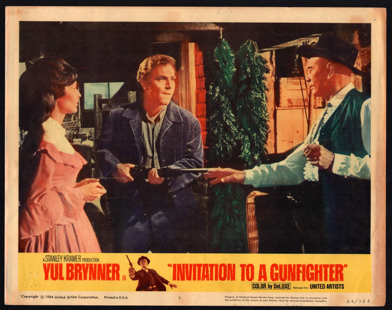 1964 Invitation to a Gunfighter #5 Lobby Card 11x14 Yul Brynner Janice Rule - TvMovieCards.com