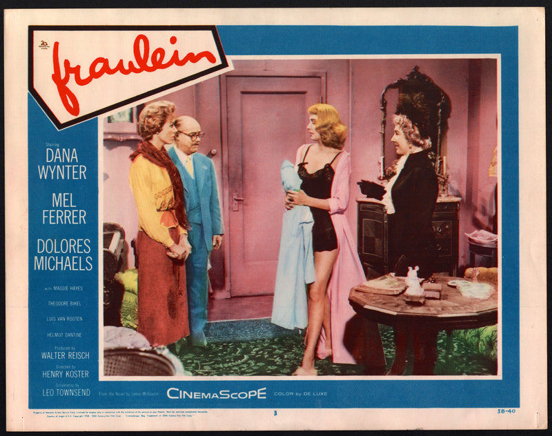 1958 Fräulein #3 Lobby Card 11x14 Dana Wynter Mel Ferrer Dolores Michaels - TvMovieCards.com
