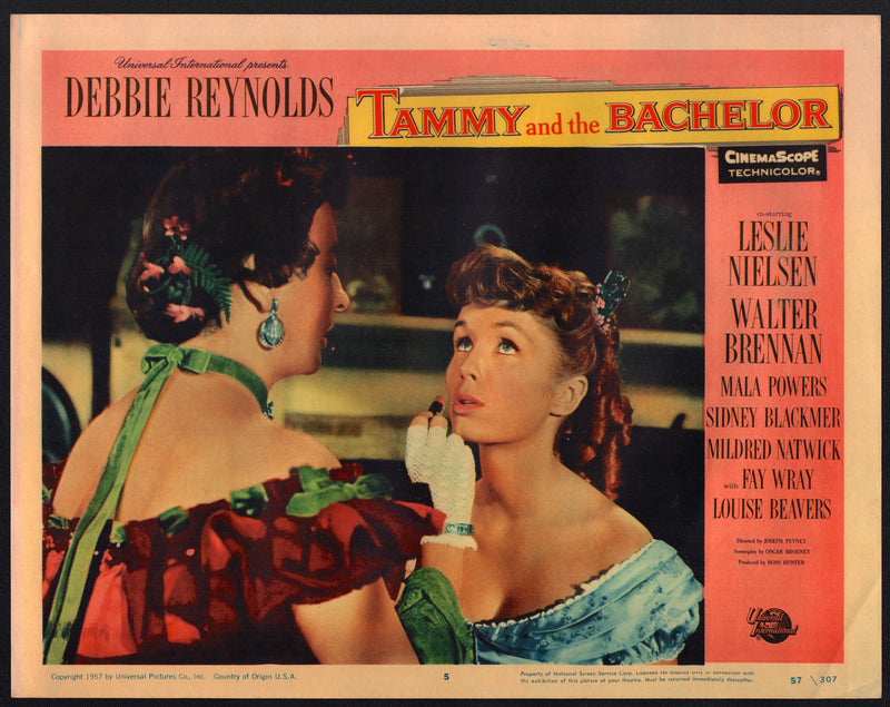 1957 Tammy and the Bachelor #5 Lobby Card 11x14 Debbie Reynolds Leslie Nielsen - TvMovieCards.com