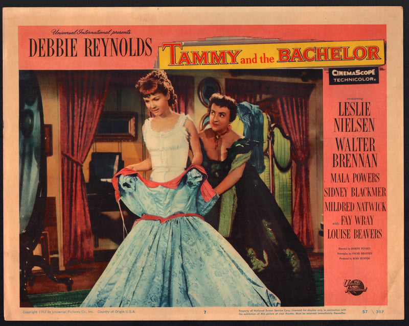 1957 Tammy and the Bachelor #7 Lobby Card 11x14 Debbie Reynolds Leslie Nielsen - TvMovieCards.com