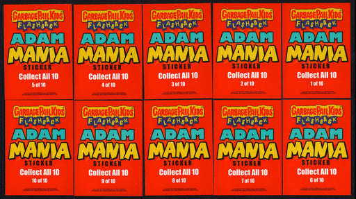 2011 Garbage Pail Kids Flashback Series 2 Adam Mania Yellow 10 Card Set - TvMovieCards.com