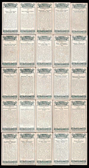 1930 John Players & Son Cigarette Fire Fighting Appliances Tobacco Card Set 50/5 - TvMovieCards.com