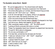 James Bond Autographs & Relics Quotable Chase Card Set QS1- QS21 - TvMovieCards.com