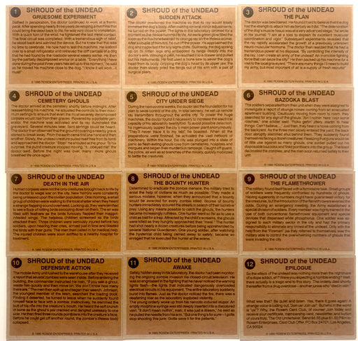 1990 Shroud of the Undead 12-Card Set Rosem Midnight Madness Horror Comic Art Se - TvMovieCards.com