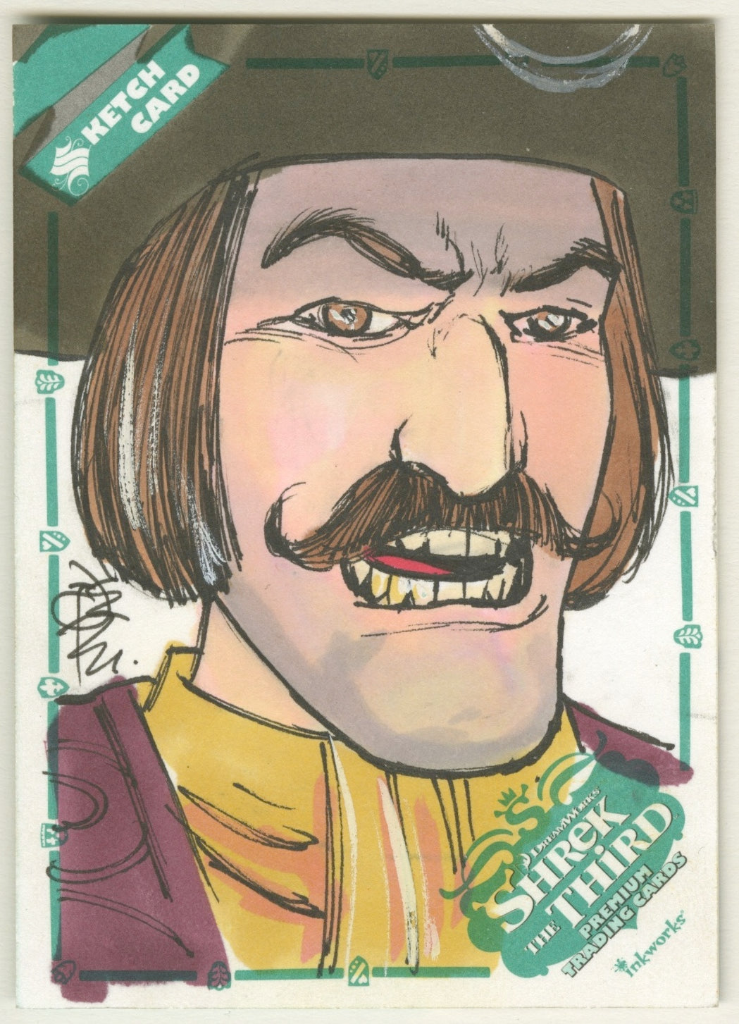Shrek The Third Movie Captain Hook Autograph Sketch Card S-TR Tone
