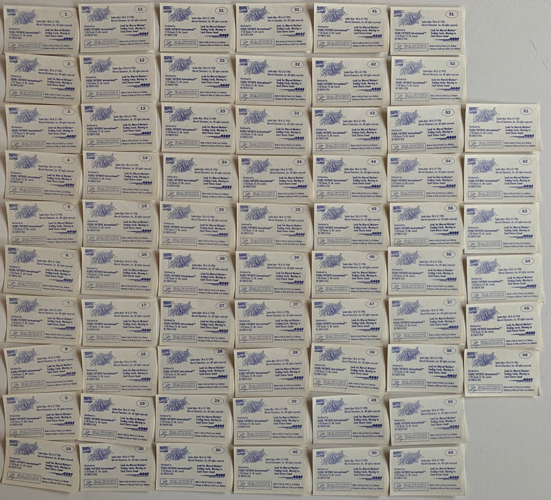 Spider-Man Sticker Card Set 66 Sticker Cards Panini 1996   - TvMovieCards.com
