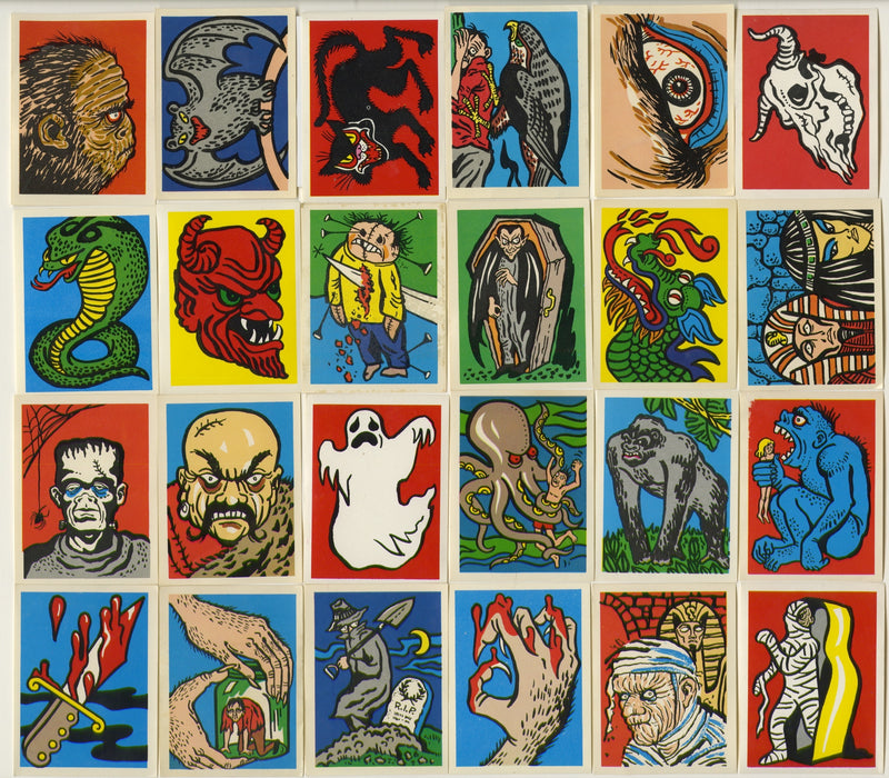 Spook Stories Vintage Sticker Set 48 Stickers Series 1 and 2 Complete Leaf 1963 - TvMovieCards.com