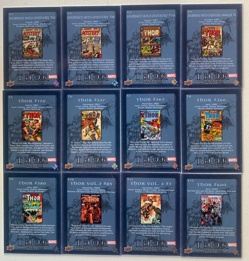 Marvel Thor Movie Comic Covers Chase Card Set T1 - T9 by Upper Deck 2011 12 Car - TvMovieCards.com
