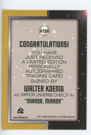 Star Trek The Original Series TOS 40th Ann. 1 Walter Koenig Autograph Card A126   - TvMovieCards.com