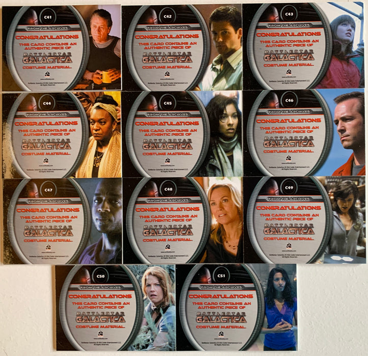Battlestar Galactica Season Four Costume Card Set 11 Cards CC41 - CC51   - TvMovieCards.com