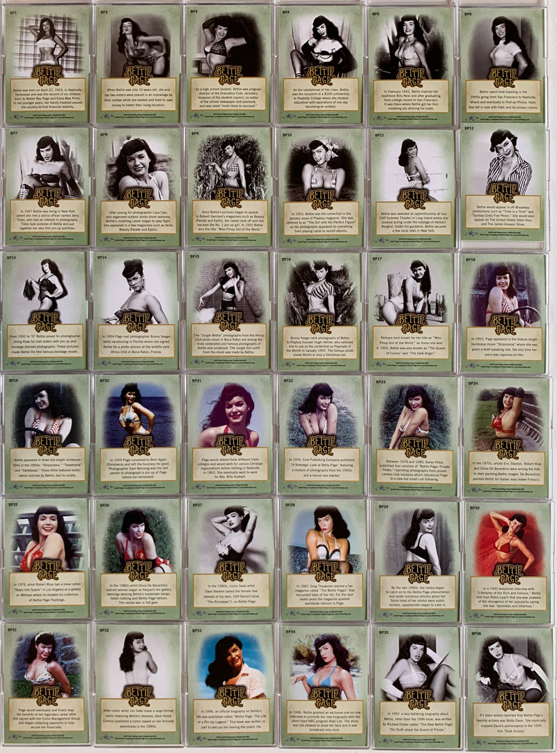 Bettie Page Pin-Ups Base Card Set 72 Cards Leaf 2014   - TvMovieCards.com