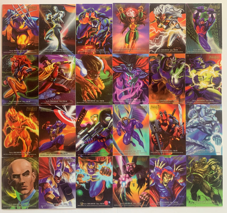 1995 Fleer Flair Marvel Annual Complete Power Blast Foil Chase Set (24 Cards) NM - TvMovieCards.com