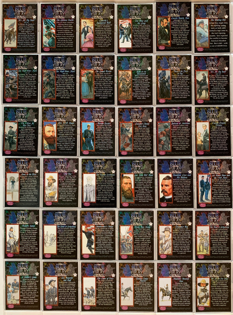 Civil War Blue and Gray 72 Card Set by Mort Kunstler Comic Images 1996   - TvMovieCards.com