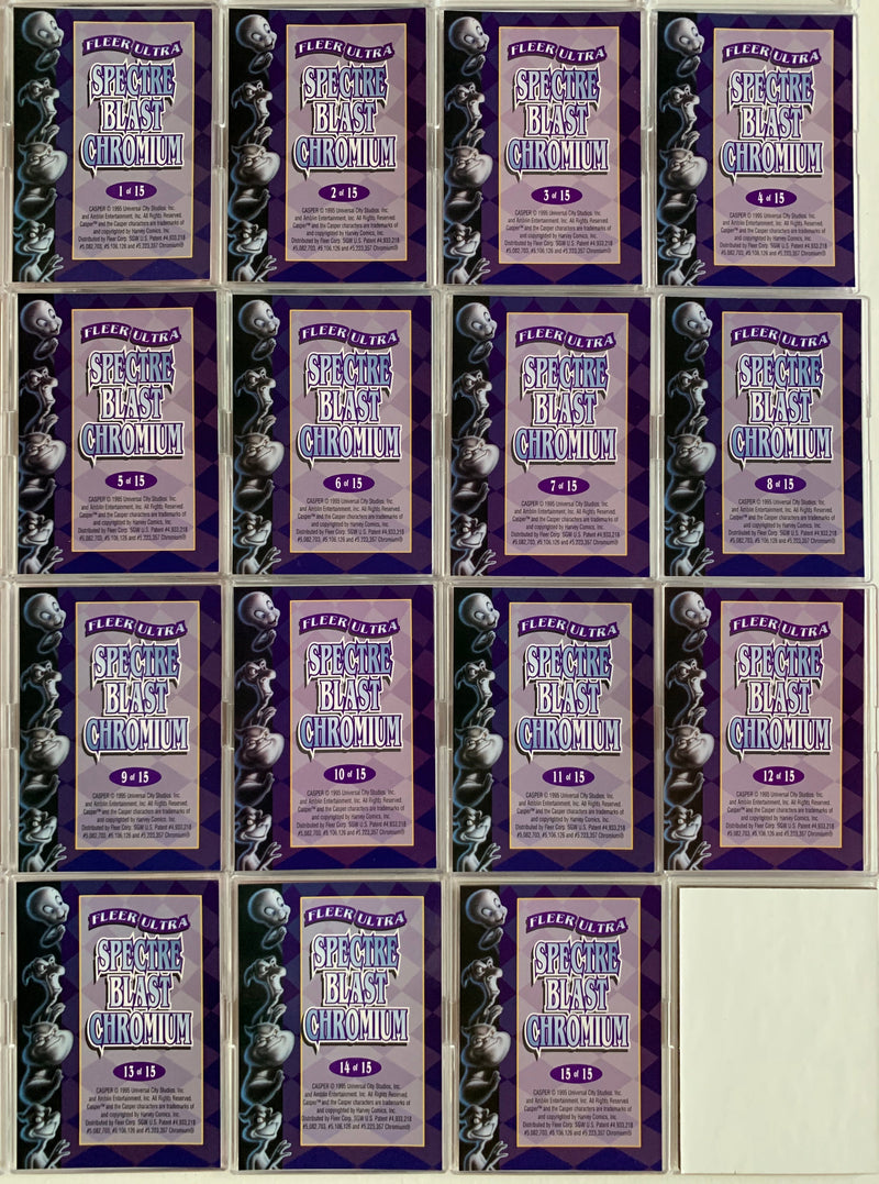 Casper The Movie Chromium Chase Card Set 1 of 15 thru 15 of 15 Fleer 1995   - TvMovieCards.com