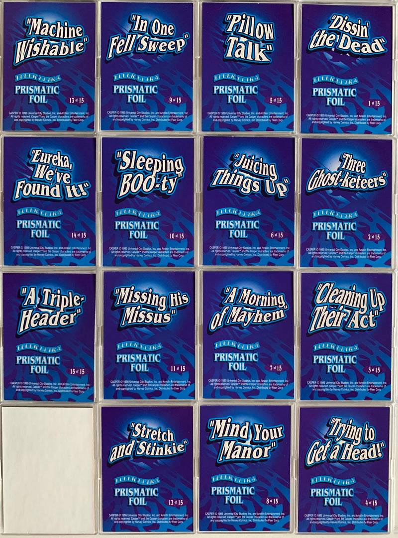 Casper The Movie Prismatic Foil Chase Card Set 1 of 15 thru 15 of 15 Fleer 1995   - TvMovieCards.com