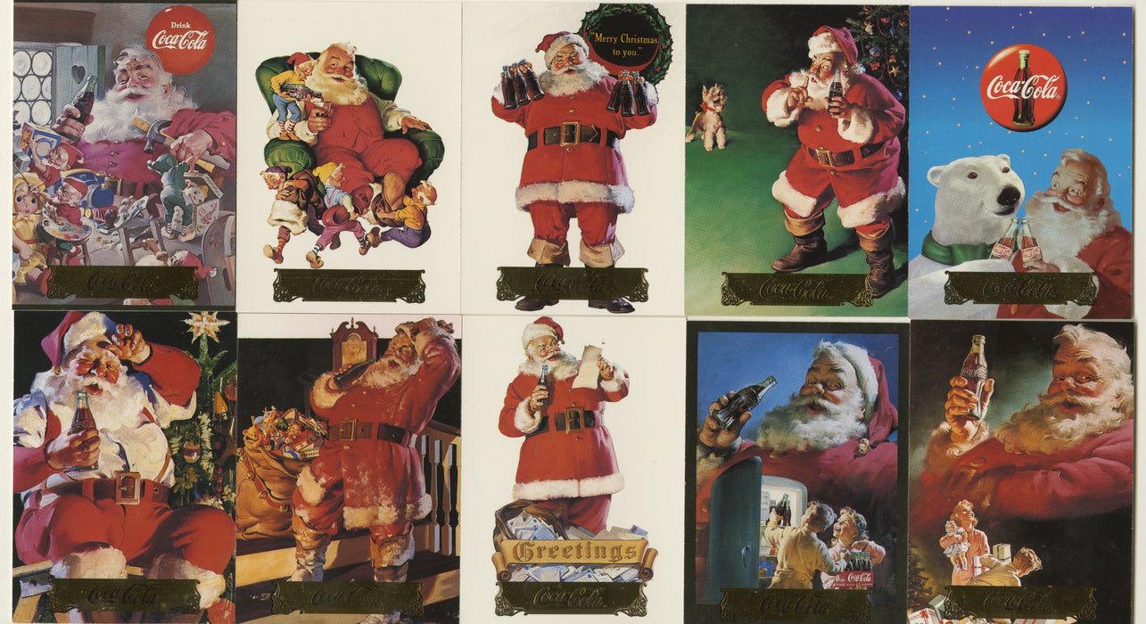 Coca Cola Series 2 Santa Chase Card Set 10 Cards S11 - S20 Collect-A-Card 1994 - TvMovieCards.com