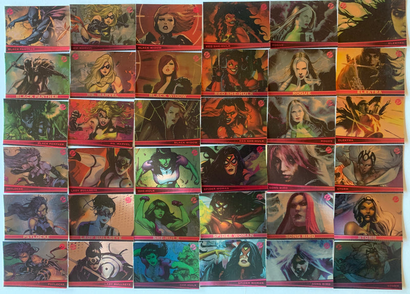 Marvel Dangerous Divas Series 1 Silver Foil Parallel Card Set 72 Cards