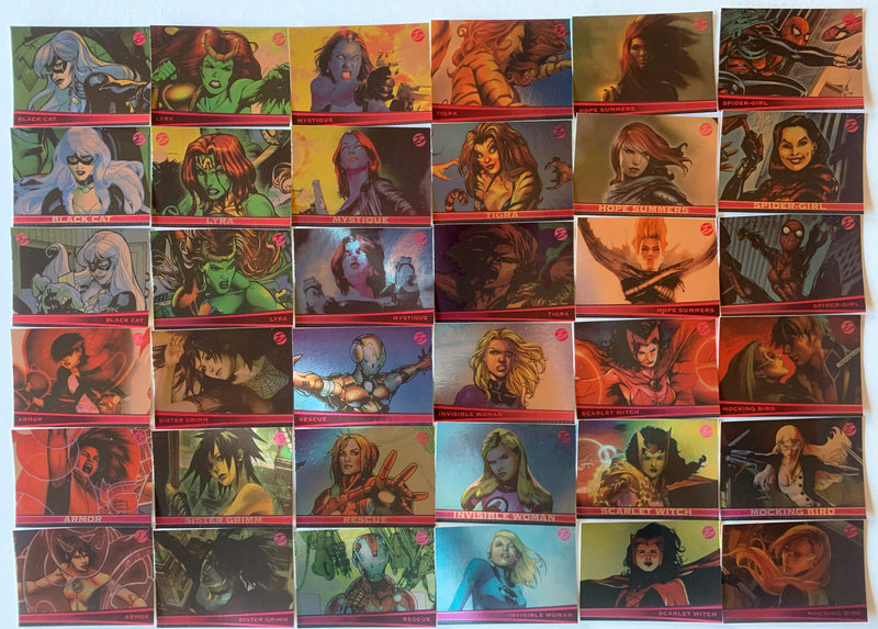 Marvel Dangerous Divas Series 1 Silver Foil Parallel Card Set 72 Cards