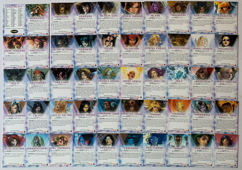 Marvel Women of Marvel Series 1 Base Card Set  81 cards.  2008 Rittenhouse