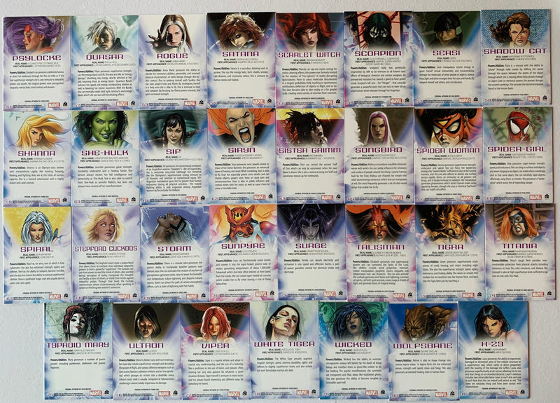 Marvel Women of Marvel Series 1 Base Card Set  81 cards.  2008 Rittenhouse