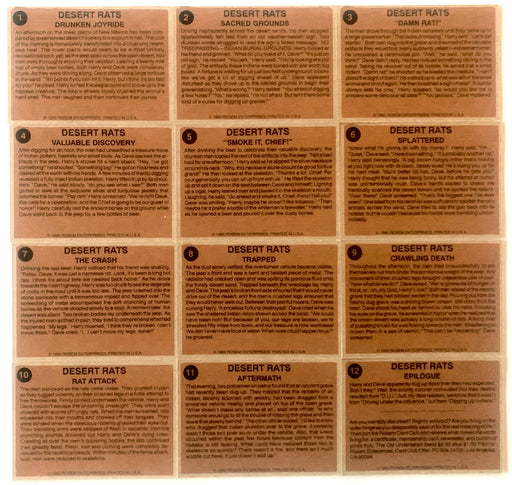 1990 Desert Rats 12-Card Set Rosem Midnight Madness Horror Comic Art Set Rare - TvMovieCards.com