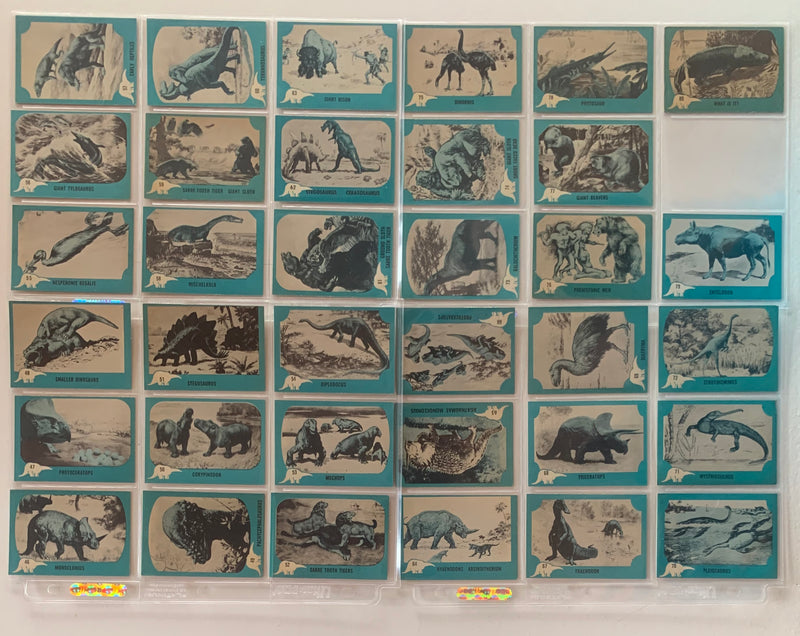 1961 Nu-Cards Dinosaur Series COMPLETE 80 Card Set Near mint to EX Prehistoric M - TvMovieCards.com